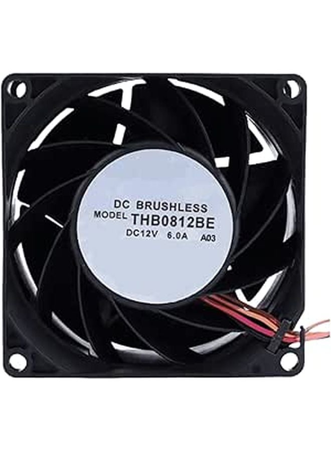 80mm x 80mm x 38mm Dual Ball Bearing Cooling Fan 12V 6A 4 Pin Dual Interface Cooler - Image 1