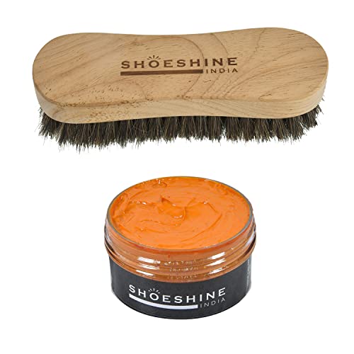 SHOESHINE Shoe Brush & Cream for Leather Boot Polish and Cleaning (2in1) - Image 1