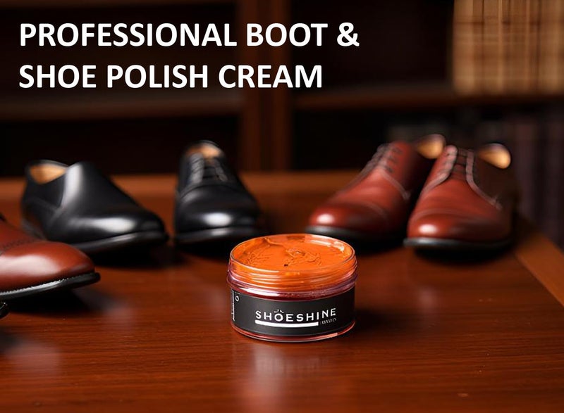 SHOESHINE Shoe Brush & Cream for Leather Boot Polish and Cleaning (2in1) - Image 2
