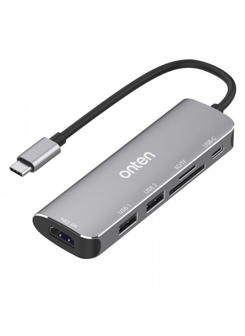ONTEN 5 in 1 Type-C Multi Function Dock Station – 4k / PD Port Adapter | OTN-95116D