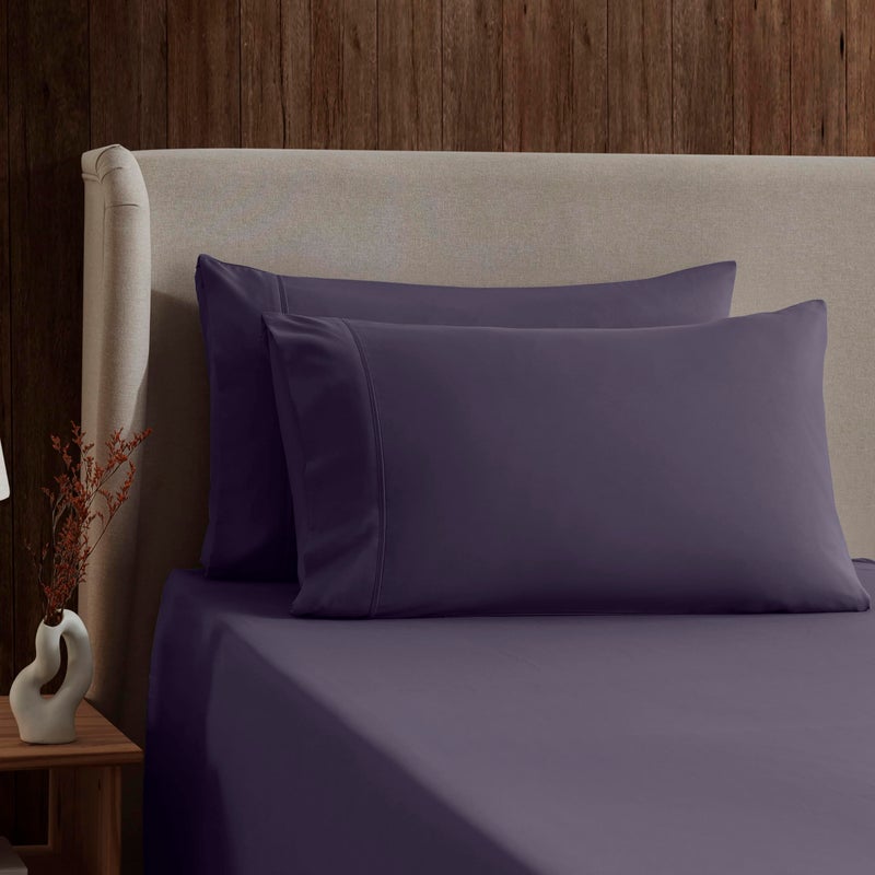 Nestl King Sheet Set - Luxury 1800 Ultra-Soft Microfiber King Bed Sheets - Double Brushed - Deep Pockets - Easy Fit - 4 Piece Set - Bedding Sheets & Pillowcases (King, Purple) - Image 3