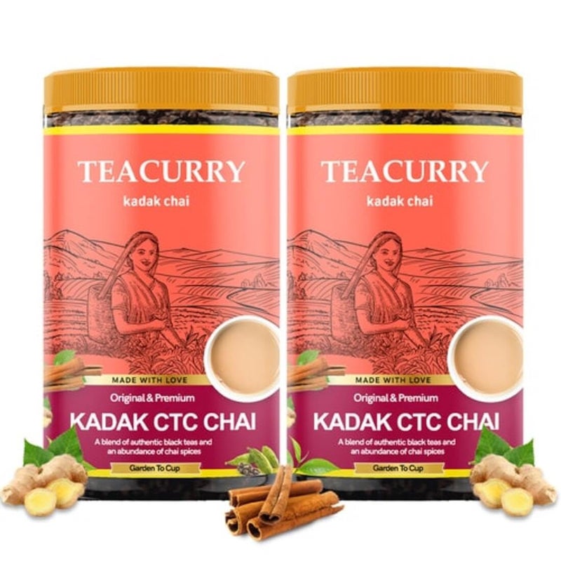 TEACURRY Raw Kadak CTC Chai (200 Grams, 100 Cups) - Pure Kadak Assam Black Tea for Energy and Digestion - 100% Natural Tea | Refreshing & Tasteful Kadak CTC Chai Tea - Image 1