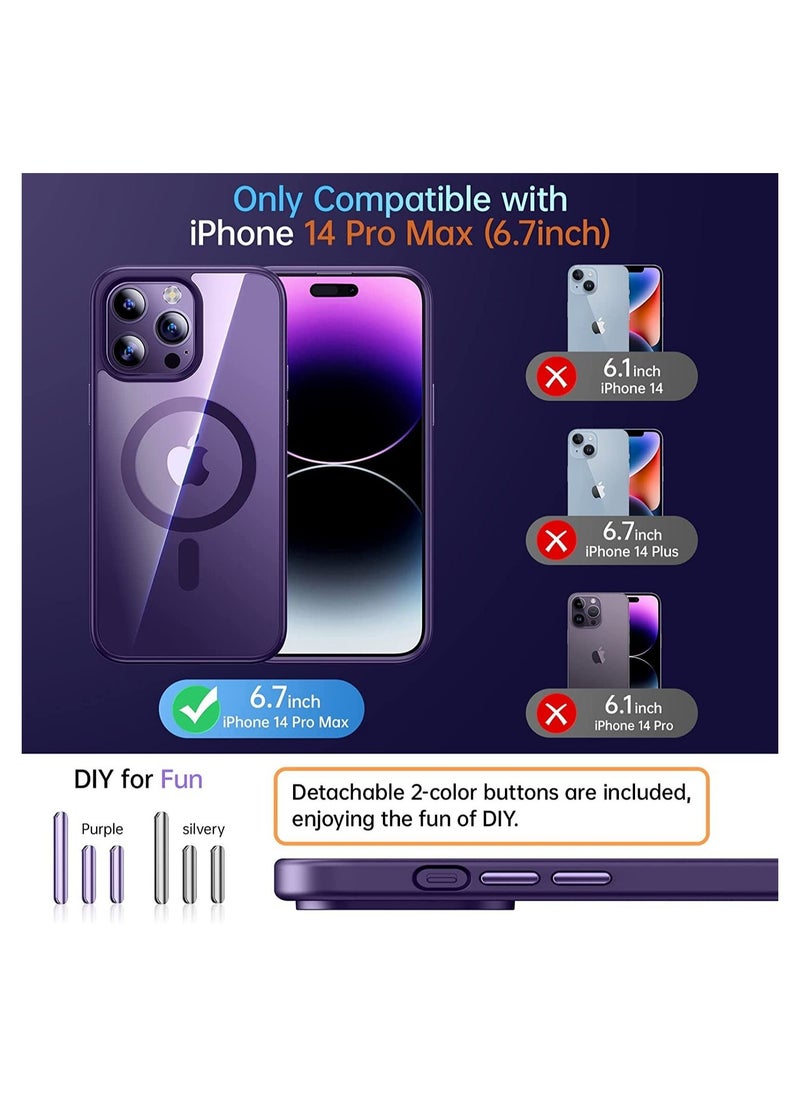 Generic - Built in Magnets Compatible with MagSafe Clear Hard PC Back Cover Soft TPU Frame Shockproof Protective Slim Bumper Case for iPhone 11 Pro Max_Purple - Image 1