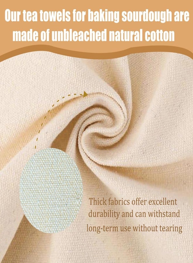 Qicfrk 4pcs Tea Towels for Baking Sourdough, 28 x 28 Cloths Unbleached Bread Basket Flour Sack Bread Towel Large Flour Sack Towels for Dough Raising Baguettes Making Accessories Bakers Gift - Image 4