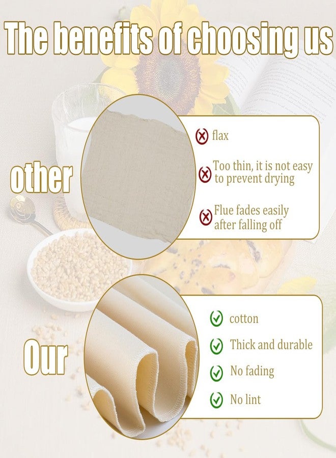 Qicfrk 4pcs Tea Towels for Baking Sourdough, 28 x 28 Cloths Unbleached Bread Basket Flour Sack Bread Towel Large Flour Sack Towels for Dough Raising Baguettes Making Accessories Bakers Gift - Image 3