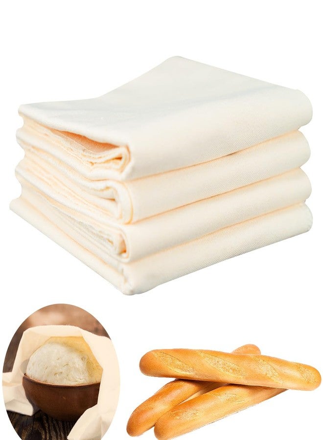 Qicfrk 4pcs Tea Towels for Baking Sourdough, 28 x 28 Cloths Unbleached Bread Basket Flour Sack Bread Towel Large Flour Sack Towels for Dough Raising Baguettes Making Accessories Bakers Gift - Image 1
