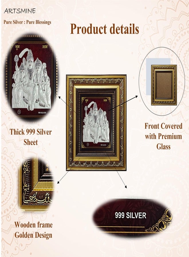ARTSMINE-Silver Shiv Parivar Wall Frame – 999 Silver Art | Premium Finish | Spiritual Home Décor|Ideal for Pooja & Gifting – 1 Unit - Image 3