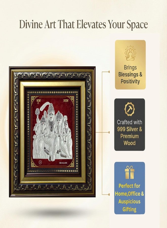 ARTSMINE-Silver Shiv Parivar Wall Frame – 999 Silver Art | Premium Finish | Spiritual Home Décor|Ideal for Pooja & Gifting – 1 Unit - Image 2