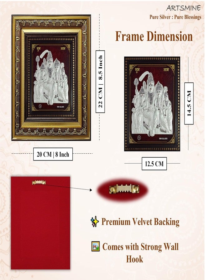 ARTSMINE-Silver Shiv Parivar Wall Frame – 999 Silver Art | Premium Finish | Spiritual Home Décor|Ideal for Pooja & Gifting – 1 Unit - Image 4