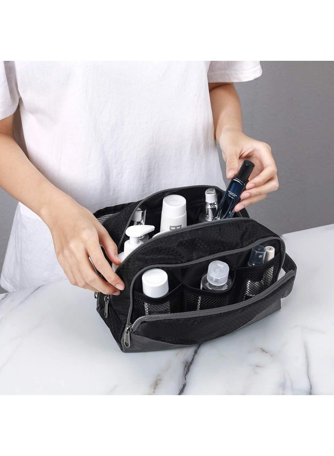 Gonex Travel Toiletry Bag Nylon, Dopp Kit Shaving Bag Toiletry Organizer Black - Image 4