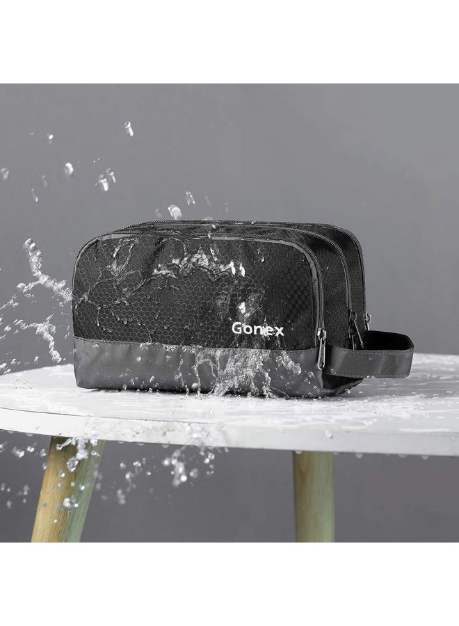 Gonex Travel Toiletry Bag Nylon, Dopp Kit Shaving Bag Toiletry Organizer Black - Image 2