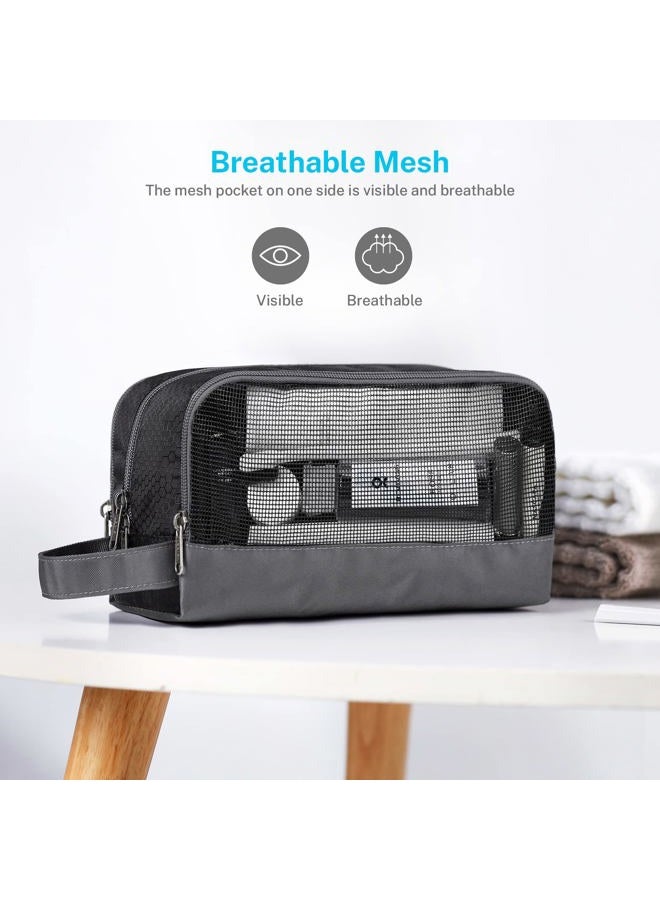 Gonex Travel Toiletry Bag Nylon, Dopp Kit Shaving Bag Toiletry Organizer Black - Image 3