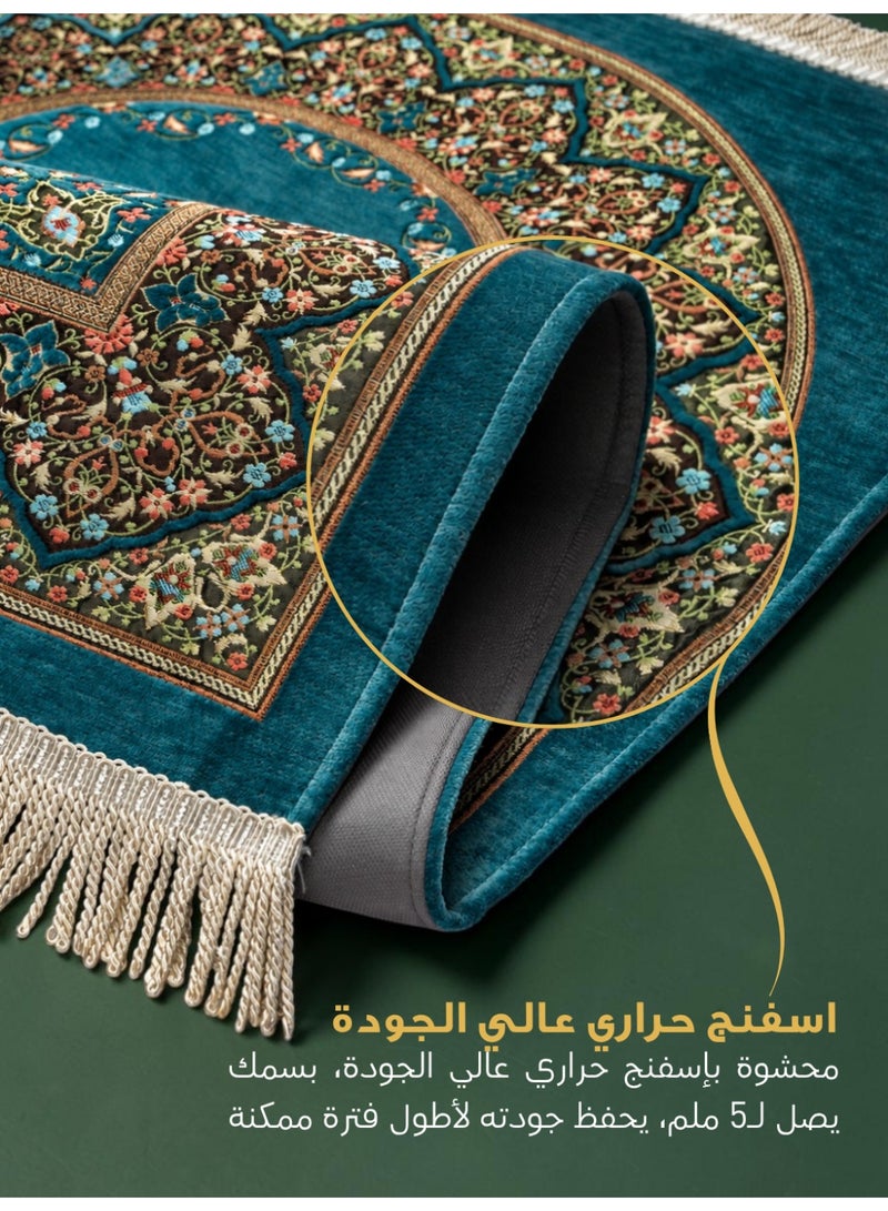 الفاتح سجادة صلاة شانيل تركية فاخرة مبطنة بالإسفنج الحراري بتصميم إسلامي حصري مميز مقاس 120×70 سم - Image 4