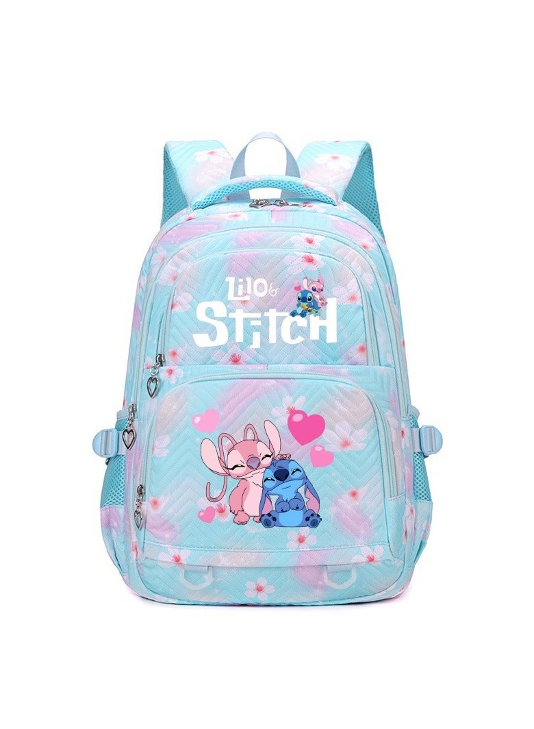 Stitch cartoon print embossed large capacity schoolbag for primary and secondary school students cute backpack light and fashionable backpack 31*43*16CM