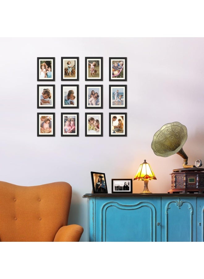 Relex Picture Frame Set of 10, 5x7 Inch Picture Frames, Display Pictures 4x6 Inch With Mat Or 5x7 Inch Without Mat, Multi Photo Frames Collage For Wall Or Tabletop Display, Black - Image 4