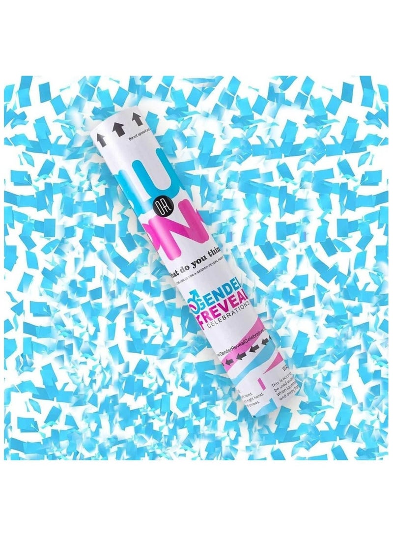 bbet Blue Gender Reveal Confetti Cannon 30 cm Party Poppers For Pregnancy Announcement and Baby Girl Gender Reveal Party Supplies 2 Pack, 30cm - Image 4