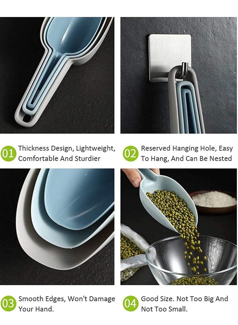 Ice Scoop Set of 3 Kitchen Dry Food, Multi-Purpose Plastic Scoops Bar Scooper for Canisters, Flour, Powders, Foods, Candy, Pop Corn, Coffee Beans, and Pet - Image 2