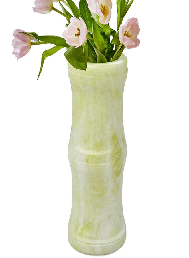 gemshan Light Green Jade Vase - Small Gemstone Flower Holder, Elegant Desk Decor for Home/Office - Image 1