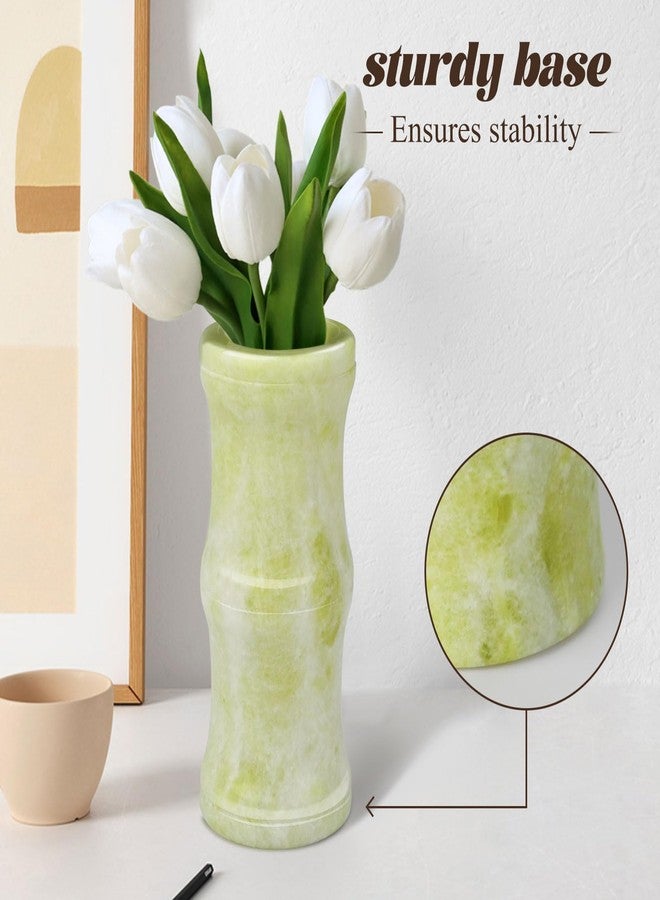 gemshan Light Green Jade Vase - Small Gemstone Flower Holder, Elegant Desk Decor for Home/Office - Image 5