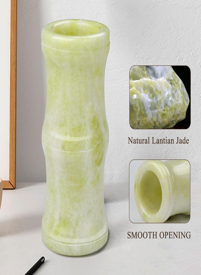 gemshan Light Green Jade Vase - Small Gemstone Flower Holder, Elegant Desk Decor for Home/Office - Image 4