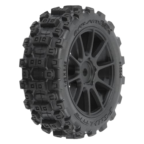 Pro-Line Racing Badlands MX 1.9" All-Terrain Buggy Tires 4 Mounted on Mach-10 Black 1.9" 12mm Hex Wheels for Typhon GROM 4x4 Front or Rear PRO1024610 - Image 1