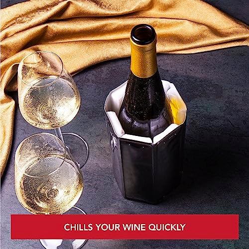 Vacu Vin Rapid Ice Wine Cooler | Freezable Gel Sleeve, Fits Standard 0.7?1?L Bottles | Keeps Wine Chilled for Hours | Flexible, Portable Bottle Cooler Sleeve – Black (Imported from Netherland) - Image 2