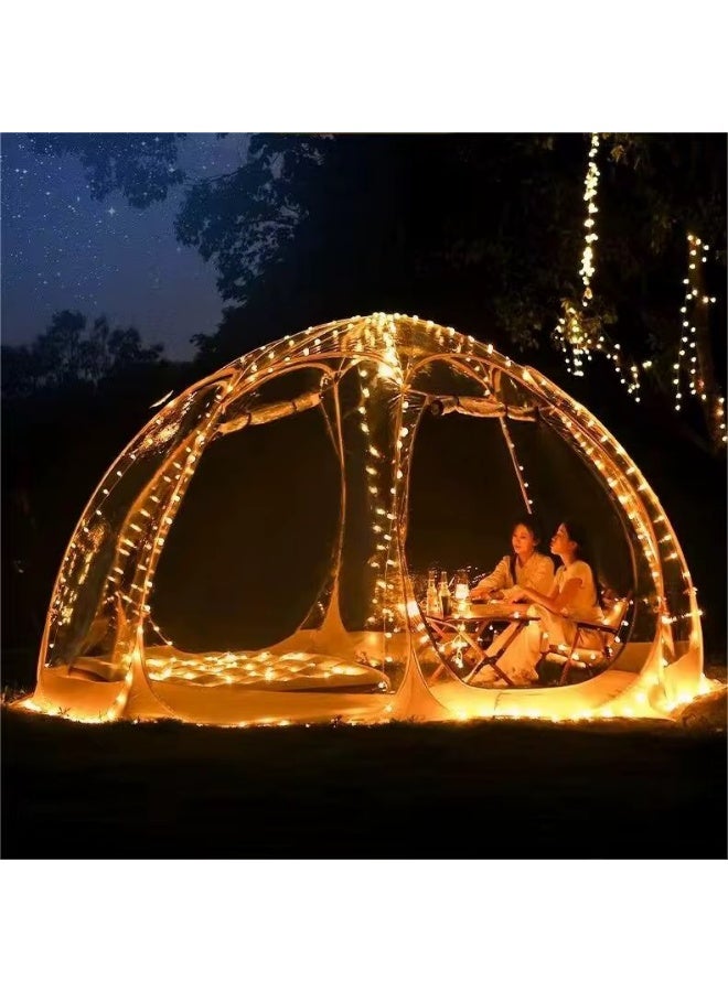 alimforyou The Ideal Tent is a pop-up bubble style tent that requires no assembly. Ideal for use in parks and public spaces to maintain privacy. The Fantour's large tent design provides a spacious interior shelter that comfortably fits 8 to 10 adults. Size: 4 x 4 meters. - Image 1