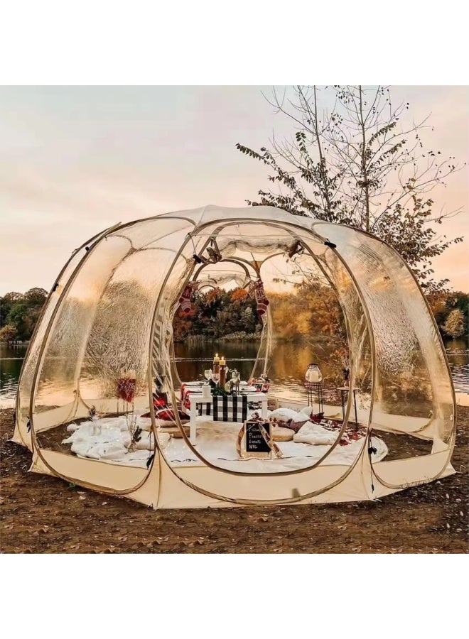 alimforyou The Ideal Tent is a pop-up bubble style tent that requires no assembly. Ideal for use in parks and public spaces to maintain privacy. The Fantour's large tent design provides a spacious interior shelter that comfortably fits 8 to 10 adults. Size: 4 x 4 meters. - Image 3