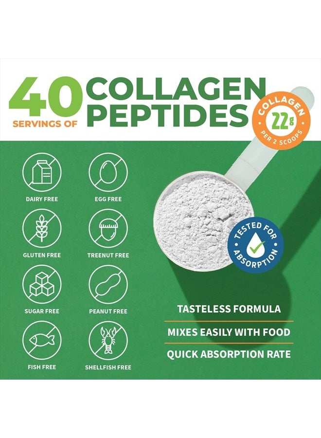 ForestLeaf Collagen Peptides Powder Unflavored - Hydrolyzed Collagen Protein Powder Type 1, 2 & 3 - Grass Fed Keto Collagen Powder for Women & Men - Vital Hair, Skin, Nails, Joints, Recovery, 11g Per Serving - Image 2