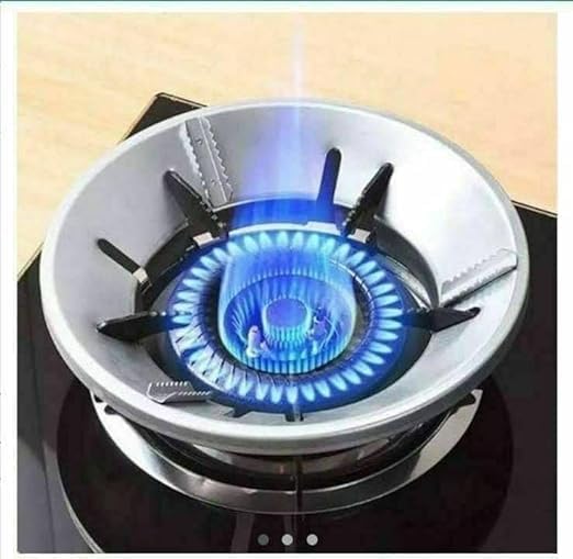 SHOPELLA Gas Saver Burner Stand Home Gas Stove Fire Jali Windproof Energy Saving Stand Pack of 2 Silver - Image 1