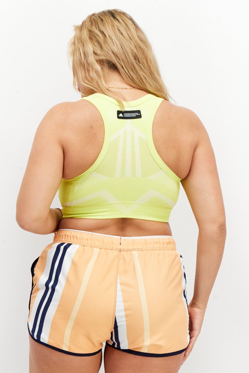 Adidas Women Sportswear Fit Textured Training Sports Bra, Lime Green - Image 4