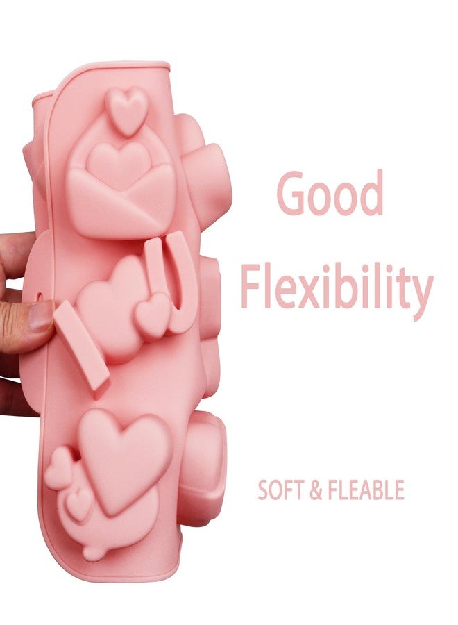 Fchil Silicone Valentine's Day Heart Molds, Chocolate Candy Making Tray with Multiple Heart Shapes, Baking and Crafting Molds, Set of 2 - Image 4