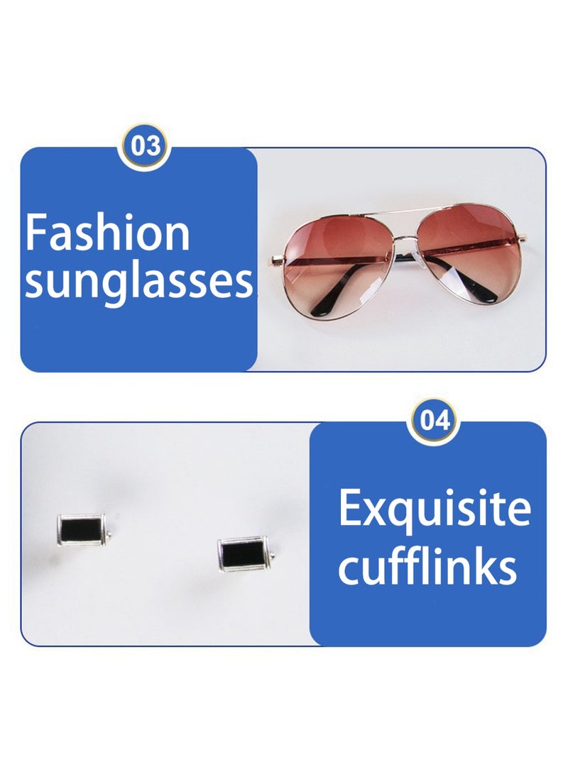 KINGMAZI Men's Gift Basket - Birthday Gift Box Set includes sunglasses, cuffs, belt, wallet - Image 3