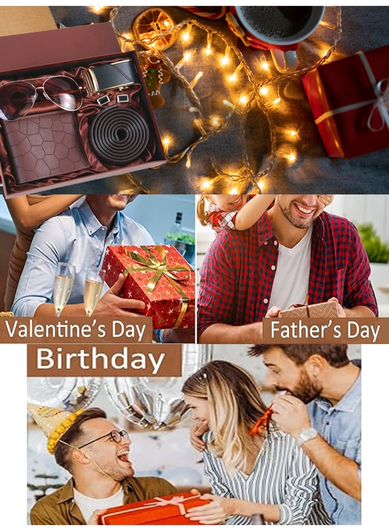 KINGMAZI Men's Gift Basket - Birthday Gift Box Set includes sunglasses, cuffs, belt, wallet - Image 5