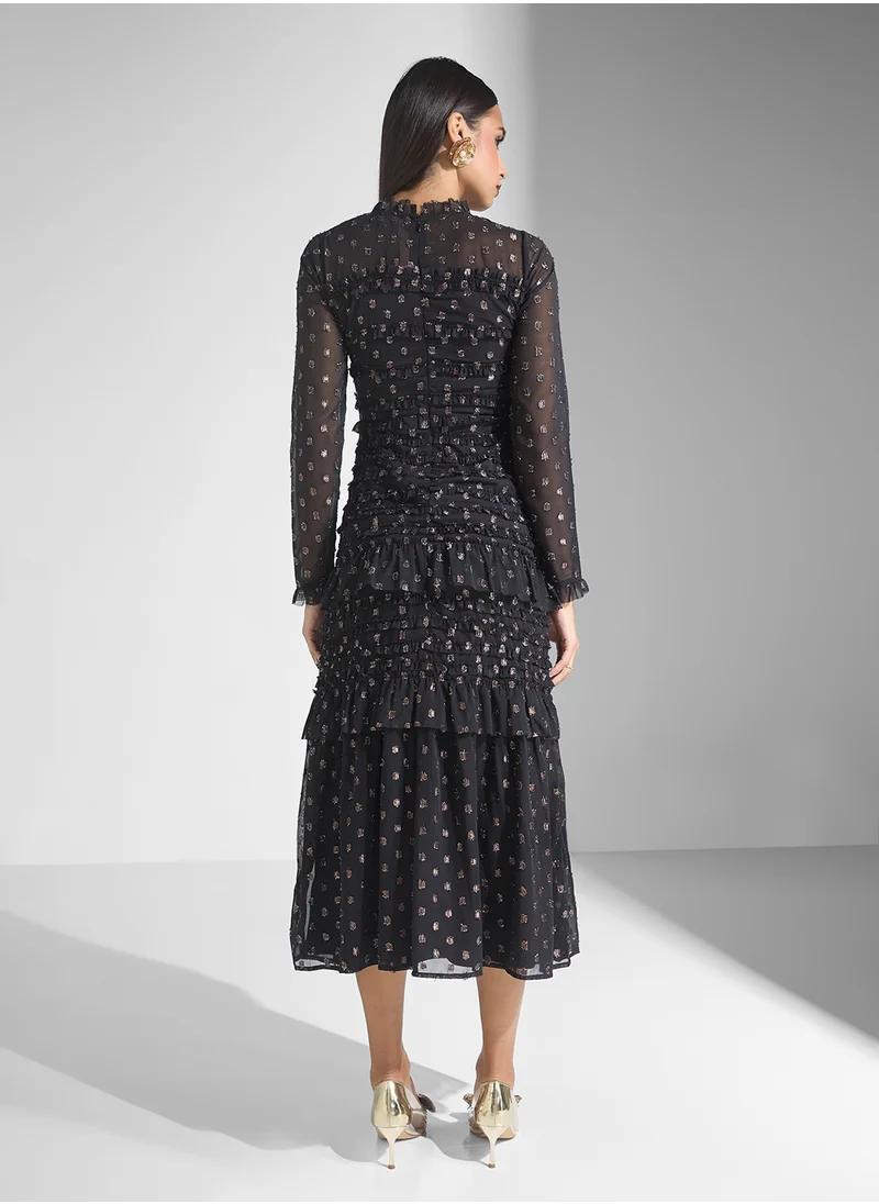 فروك اند فرل Lurex Spot Midi Dress