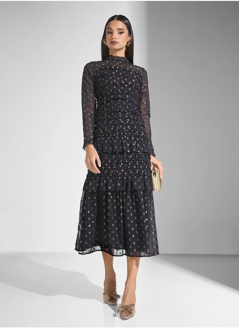فروك اند فرل Lurex Spot Midi Dress