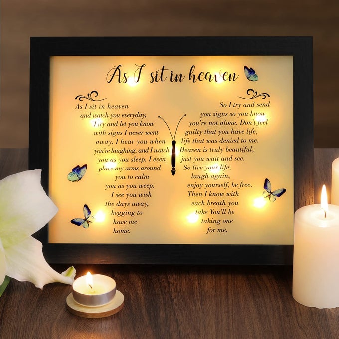 MEMORIAL GIFTS LED SHADOW BOX SYMPATHY GIFT IN MEMORY OF LOVED ONE GIFTS REMEMBERANCE GIFT FOR LOSS OF MOTHER FATHER MOM DAD FUNERAL CONDOLENCES BEREAVEMENT GIFT IDEAS