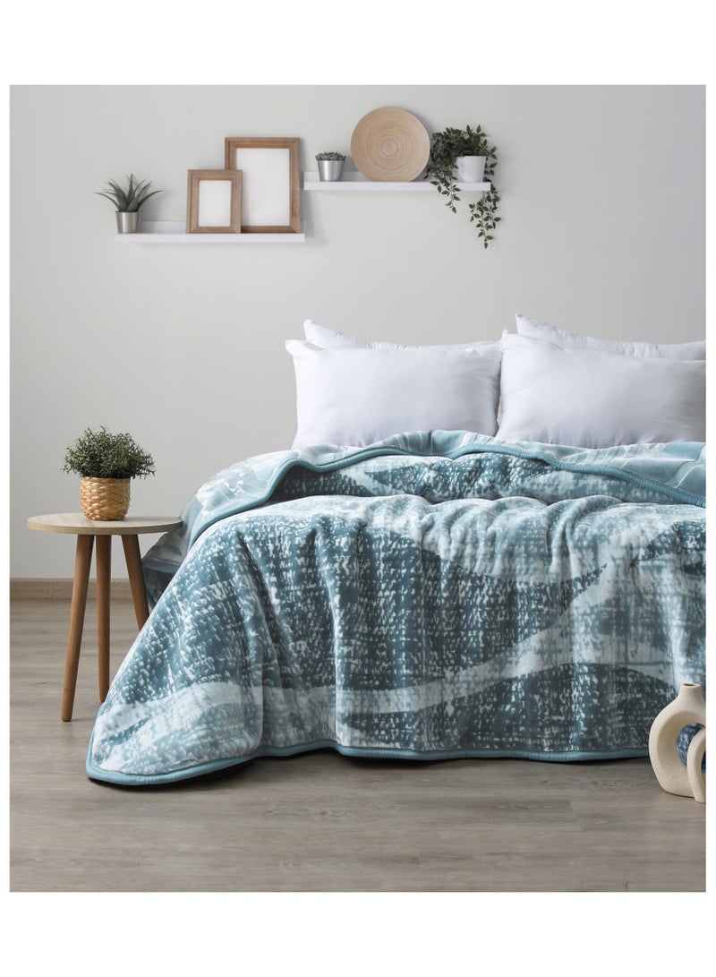 MORANO بطانية مورانو السحابية 220 × 240 سم قابلة للعكس من بوليستر فاخرة، مع تصميم مطبوع معقد من الأمام وتصميم بارز من الخلف، بطانية ناعمة دافئة مثقلة للمنزل والراحة - Image 1