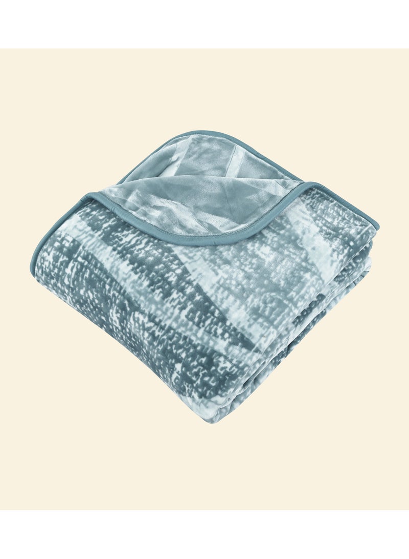 MORANO بطانية مورانو السحابية 220 × 240 سم قابلة للعكس من بوليستر فاخرة، مع تصميم مطبوع معقد من الأمام وتصميم بارز من الخلف، بطانية ناعمة دافئة مثقلة للمنزل والراحة - Image 3