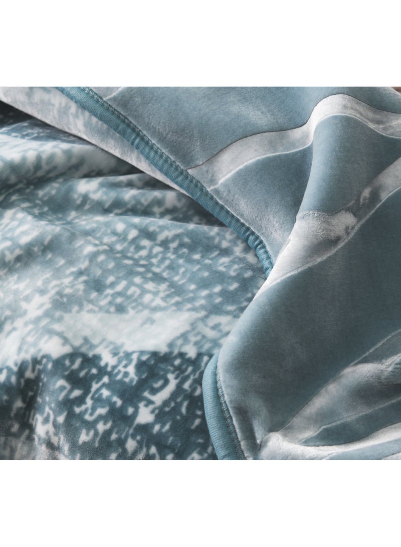 MORANO بطانية مورانو السحابية 220 × 240 سم قابلة للعكس من بوليستر فاخرة، مع تصميم مطبوع معقد من الأمام وتصميم بارز من الخلف، بطانية ناعمة دافئة مثقلة للمنزل والراحة - Image 2