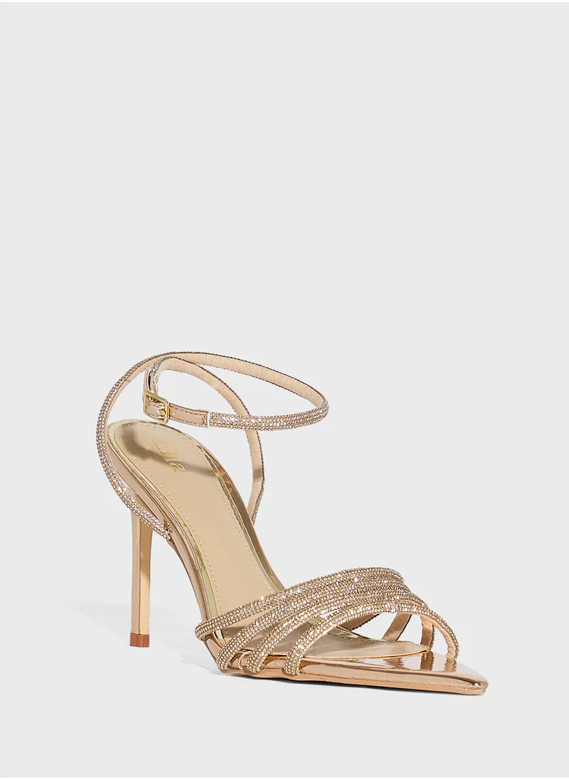 ايلا ليمتد اديشن Pointy Toe Embellished Counter Strap Heel Sandal