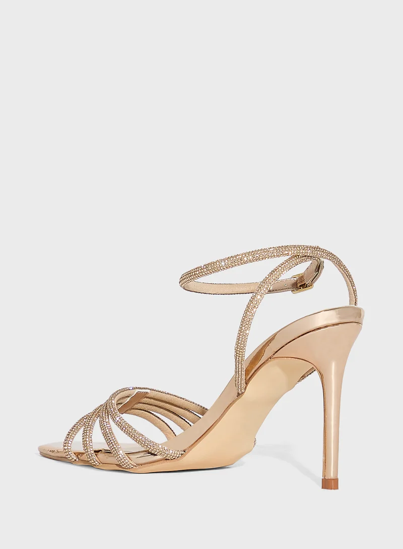ايلا ليمتد اديشن Pointy Toe Embellished Counter Strap Heel Sandal