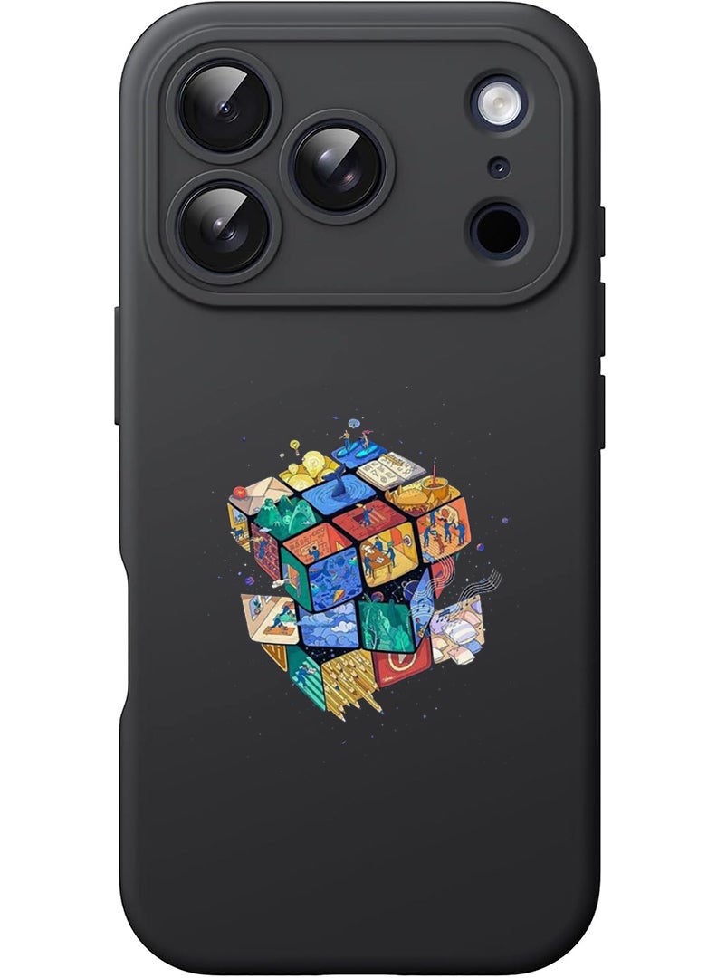 Theodor Protective Slim Fit Case Liquid Silicone Cover with Full Body Protection Anti-Scratch Shockproof Case For Apple iPhone 17 Pro (Black) Cube - Image 1