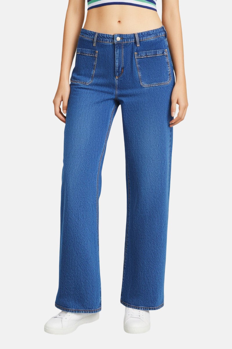 Universal Thread جينز نسائي بلس سايز بخصر عالي قابل للتمدد، أزرق - Image 1