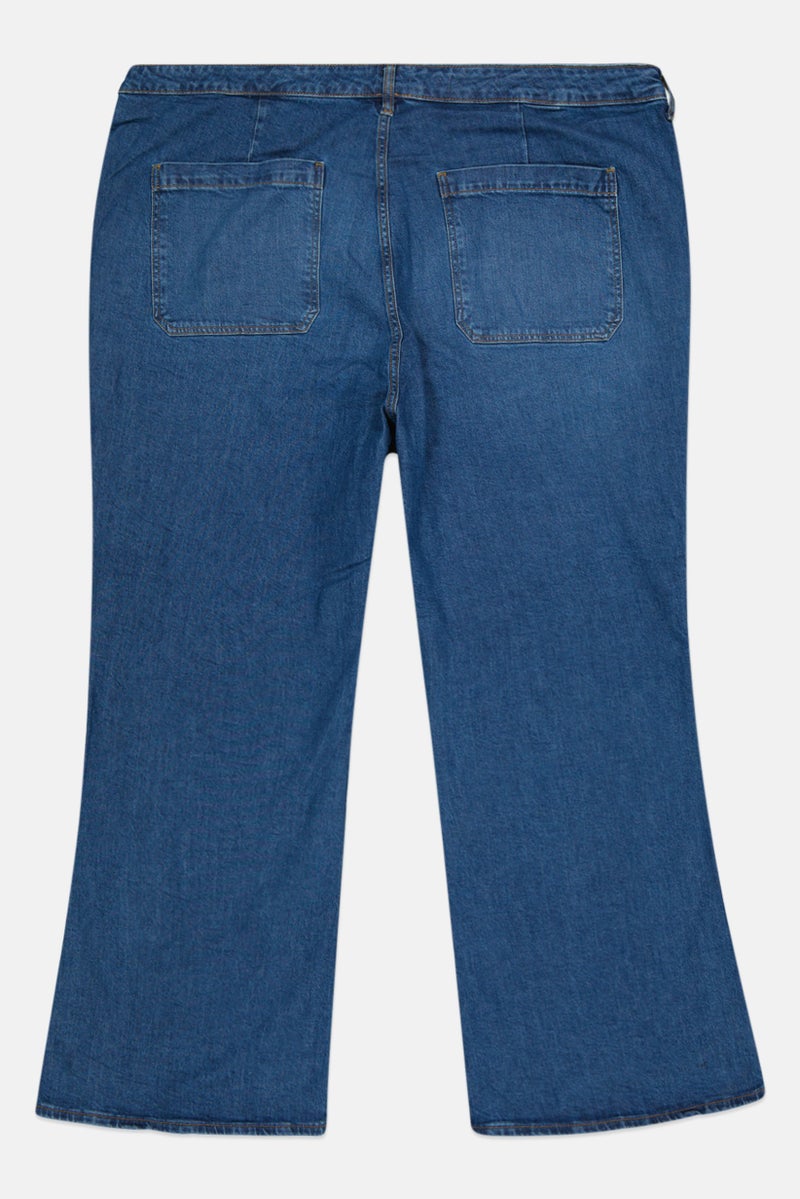 Universal Thread Women Plus Size High Waist Washed Stretchable Denim, Blue - Image 3