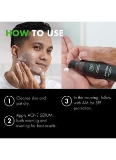 tiege hanley Mens Acne Serum For Face - Lightweight Facial Acne Serum With Salicylic Acid, Granactive Complex & Tea Tree Oil For Blackheads, Open Pores & Redness - Moisturizer For Oily Skin  - Image 3