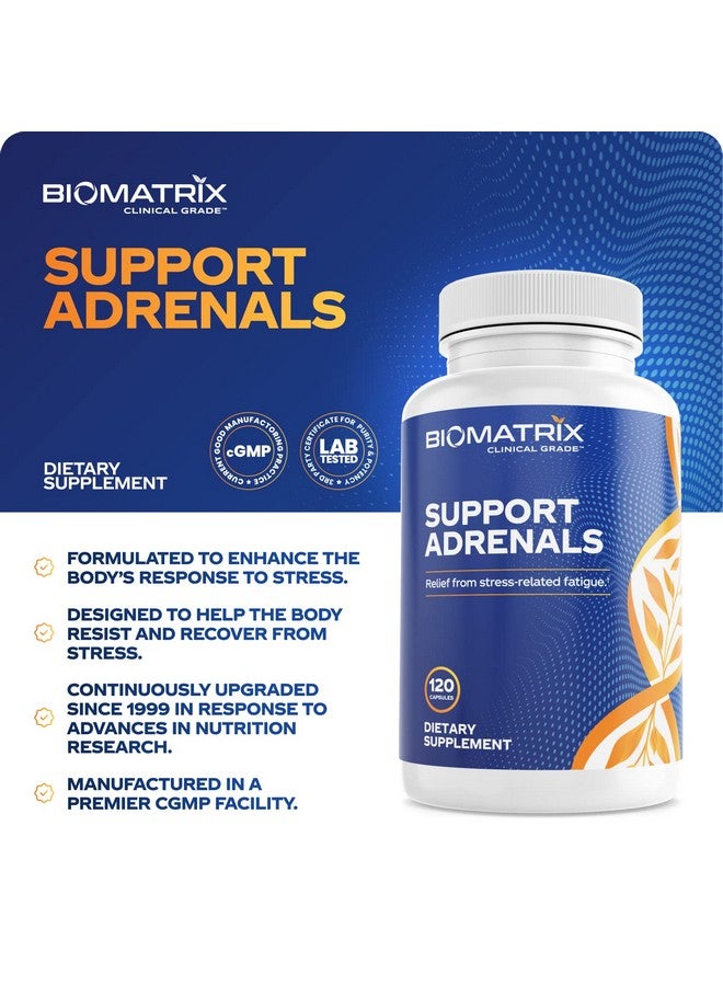 BioMatrix Adrenal Fatigue Supplement Cortisol Support 5Mthf B Vitamins Vitamin C Adaptogens Bioflavonoids Energy Bhrt 120 Vegetarian Caps - Image 4