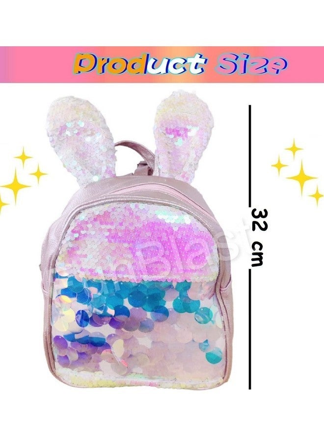 FunBlast Bunny Sequin Bags for Kids - Sequin Bag for Girls - Small Backpack for Picnic Outdoor Travel Bags for Girls, Korean Bag for Girls, Fancy Bags for Girls Stylish (Rose Pink-B) - Image 4