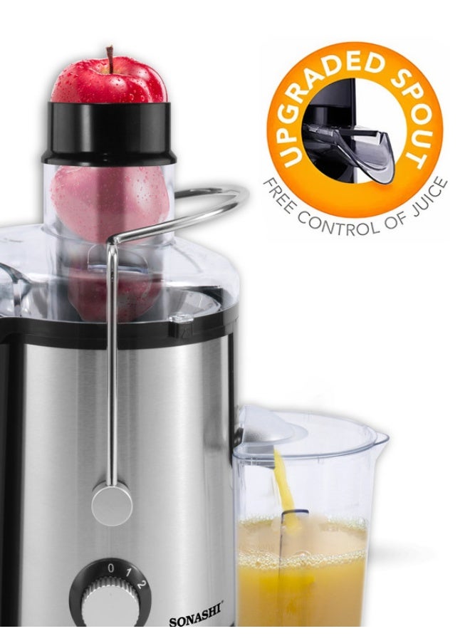 SONASHI Juice Extractor with 2 Speeds - 1.6L Large Pulp Container | Whole Fruit Juice Extractor with Stainless Steel Body & Mesh Strainer | Motor Overheat Protection 800 W SPJ-501N Black/Silver/Clear SPJ-501N Black/Silver/Clear 1.8 L 800 W SPJ-501N Black/Silver/Clear - Image 5