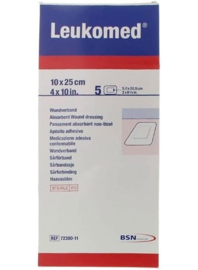 BSN Medical BSN Medical Leukomed Non-Woven Sterile Adhesive Wound Dressing with Pad, 10 cm x 25 cm - Image 2